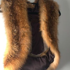 Fox fur vest cross back